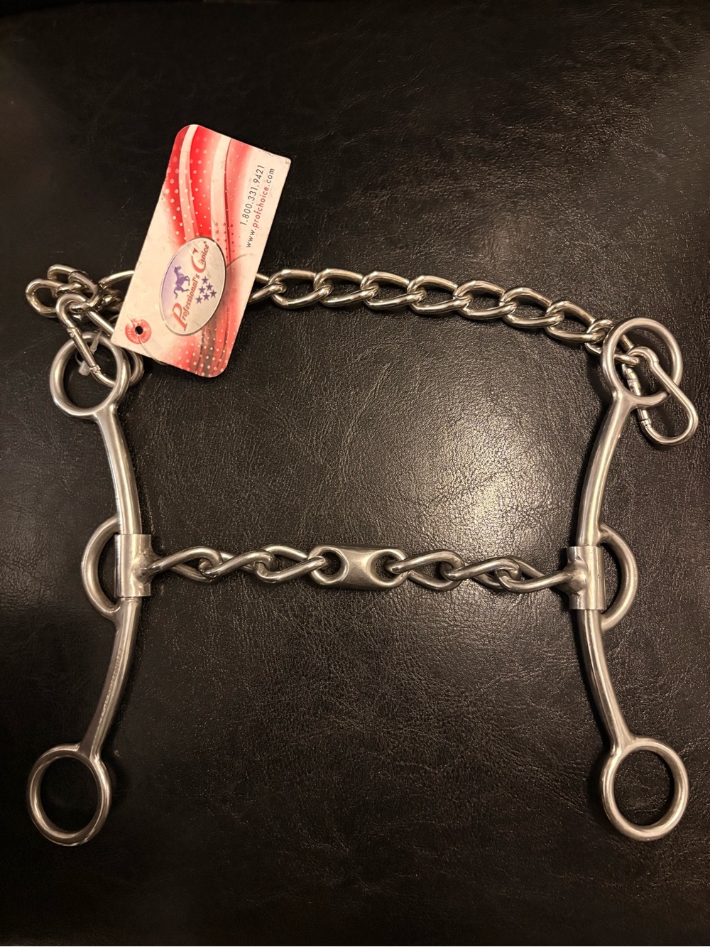 Stainless Steel Horse Bit with Chain - Silver